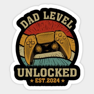 Dad Level Unlocked Est2024 New Daddy Gamer Dad Sticker